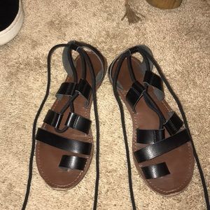 free people plain black sandals